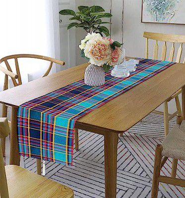 Lushomes Table Runner,Cheks Crochet, Table Runner for 6 Seater Dining Table (COSLRNCC1002)