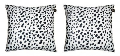 LUSHOMES White Leopard Skin Printed Cushion Covers (Pack of 2)