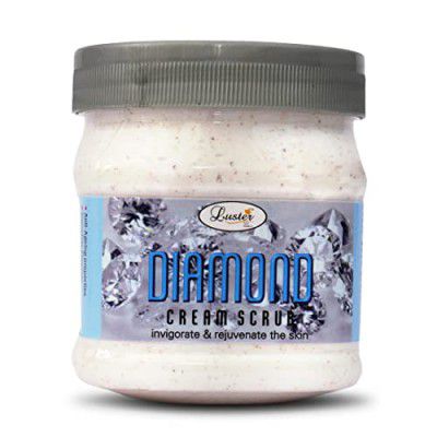 Luster Diamond Facial Cream Scrub | Made With Natural Ingredients | Helps Invigorate & Rejuvenate Skin | Facial Scrub For Women & Men | For Glowing Skin, Dry & Oily Skin | No Paraben - 500ml.