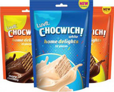 LuvIt Chocwich & Chocwich White Home Delights Wafer Chocolates (3 x 187 g)