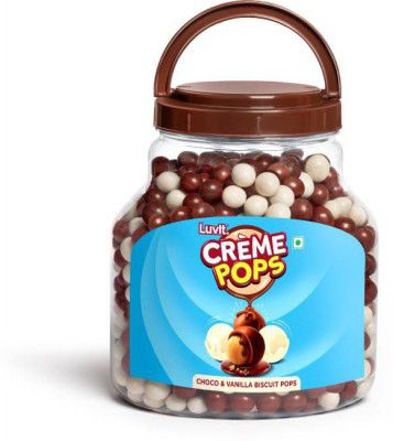 LuvIt Crème Pops | Choco & Vanilla Coated Pops With Crunchy Biscuit Centre | Crackles  (800)