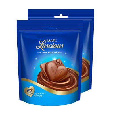 LuvIt Luscious Love Delights, Heart Shaped Chocolate – A Gift of Love, 342g - Pack of 2