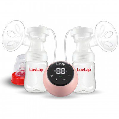 LuvLap Adore Double Electric Breast Pump with Dual Mode, 2 Phase - Stimulation & Expression, Soft Silicone Cushion, Rechargeable Battery, Single Breast Pump Electrical, BPA Free, 1 year Warranty