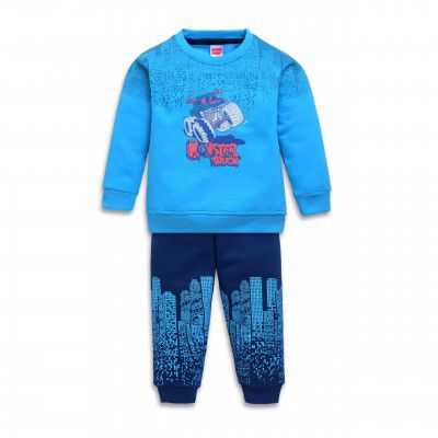 LuvLap Baby Boys Full Sleeve Sweatshirt & Pyjama Set Pack of 1