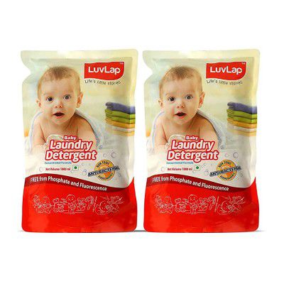 LuvLap Baby Laundry Liquid Detergent, Food Grade, Refill Pack, 1000ml (Pack of 2)