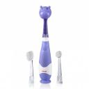 LuvLap Hippo Joy Baby Sonic Toothbrush, Includes 2 Sensitive Brush Heads, Hippo shaped bristle protector, Purple...