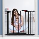 Luvlap Indoor Baby Safety Gate with Auto Close Feature, Kids Safety gate for Door Way Size 86 to 95 cm Wide, Staircase gate Baby Safety, Black...