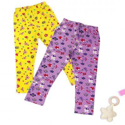 LuvLap Legging Set, For Baby, Infants & Toddlers, Multicolour, Cotton, Baby Girl Dress, Baby Girl Clothes, Kids Clothing, Pack Of 2
