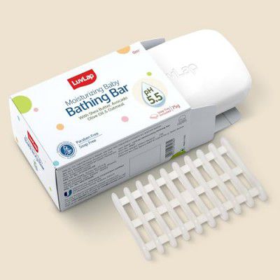 LuvLap Moisturizing Baby Bathing Bar, Baby soap with pH 5.5, 75g