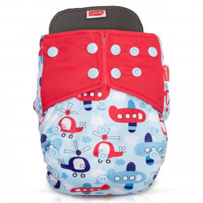 LuvLap Reusable Baby Cloth Diaper, Double Leak Guard, High Absorption, Quick dry, Stain-Proof Comfort & Protection, 3m+, adjustable waist & height with snap buttons, Absorbent insert, Blue ships