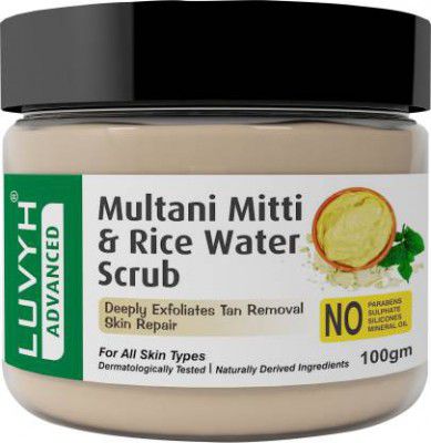 LUVYH Multani Mitti Rice Water Face Scrub (100g) Blackheads and Whiteheads Removal Scrub  (100 g)