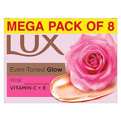 Lux Advanced Radiant glow Rose vitamin C + E Pack of 8 x 150g
