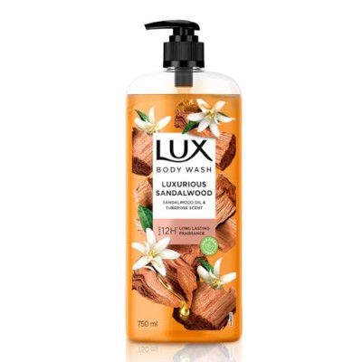 Lux Body Wash LUXURIOUS SANDALWOOD with Sandalwood Oil & Tuberose scent SuperSaver XL Pump Bottle | 750 ml