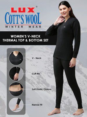 Lux Cottswool Women's Thermal Top and Lower Set