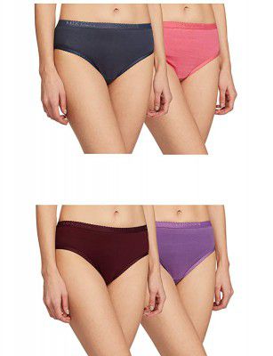 Lux Cozi for Her Womens Plain Cotton Hipster Panties (COZIHER_PTY_201_4PC_Assorted_90) (Combo Pack of 4)
