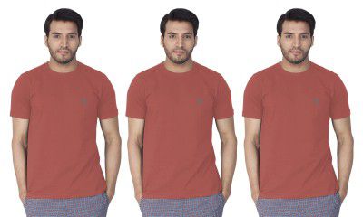 Lux Nitro Men's Regular Fit Round Neck T-Shirt_Spiced Coral, PAck Of 3