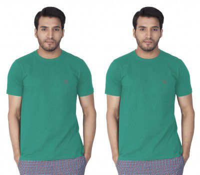 Lux Nitro Men's Solid Modern Fit Round Neck T-Shirt_Proud Peacock