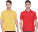 Lux Nitro Pack of 2 Men Solid Polo Neck Pure Cotton Multicolor T-Shirt...