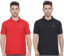 Lux Nitro Pack of 2 Men Solid Polo Neck Pure Cotton Multicolor T-Shirt...