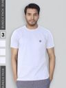 Lux Nitro Pack of 3 Men Solid Round Neck Pure Cotton White T-Shirt...