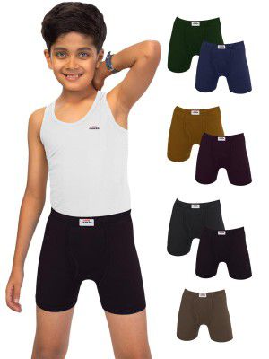 LUX PARKER 100% Cotton Trunk Inner Elastic Underwear for Boy's | Skin Friendly | Innerwear for Boys | Pack of 8