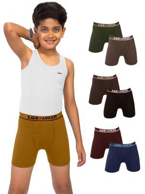 LUX PARKER 100% Cotton Trunk Outer Elastic Underwear for Boy's | Pack of 7