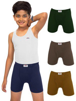LUX PARKER 100% Cotton Trunk Inner Elastic Underwear for Boy's | Pack of 4