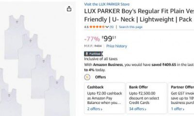 LUX PARKER Boy's Regular Fit Plain Vest | 100% Cotton| Skin Friendly | U- Neck | Lightweight | Pack of 7