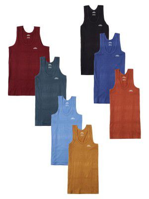 LUX PARKER Boy's Regular Fit Plain Vest | Pack of 7