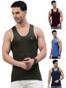 LUX PARKER Men's Cotton Sleeveless Round Neck Regular Fit Vest | Pack of 4...