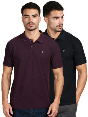 LUX PARKER Men's Solid Regular Fit T-Shirt