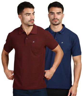LUX PARKER Men's Solid Regular Fit T-Shirt