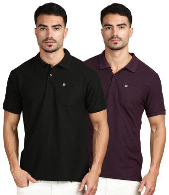 LUX PARKER Men's Solid Regular Fit T-Shirt