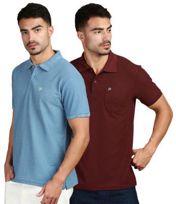 LUX PARKER Men's Solid Regular Fit T-Shirt