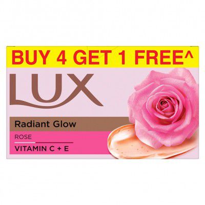 Lux Radiant Glow Bathing Soap | For Superior Glow|Buy 4 Get 1 Free | 150g