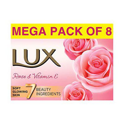 LUX Rose & Vitamin E Beauty Soap Bar 150g - (Combo Soap Pack of 8)