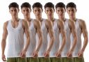 LUX VENUS Men's 100% Cotton Sleeveless Vests | White, Pack of 6