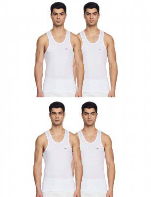 LUX VENUS Men's Cotton Vest (Pack of 4)