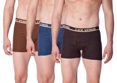LUX VENUS Mens Pack of 3 Plain Boxers