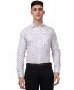 Luxe TryBuy Premium Cotton Linen White Printed Casual/Formal Shirt for Men...