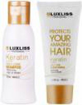 Luxliss Keratin Daily Care Shampoo And Daily Care Conditioner Travel Kit 70 Ml  (2 Items in the set)