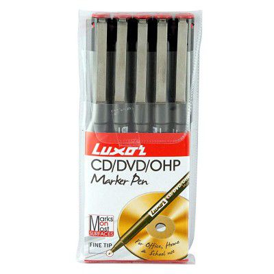 Luxor 969 OHP Permanent Marker - Red - Set of 5