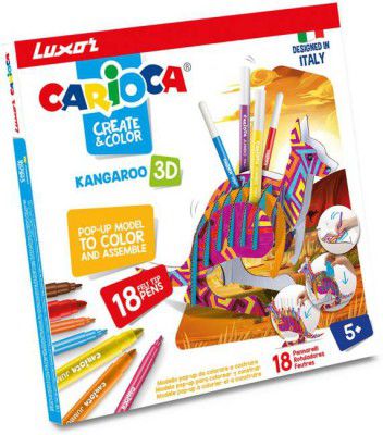 LUXOR Carioca Felt Tip Nib Sketch Pens with Washable Ink  (Set of 1, Assorted)