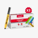 Luxor Super Chisel Marker, Ideal For Calligraphy and Marking, 10 Units Per Pack, Assorted Bright Ink Colours, Water Based Ink, Pack of 3...