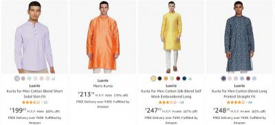Luxrio Men Kurtas @ Minimum 75% Off starting at ₹299
