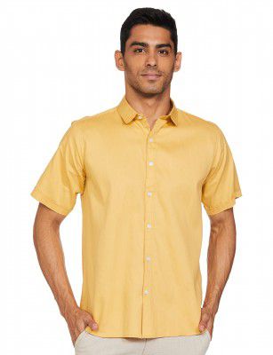 Luxrio Men's Solid Slim Fit Half Sleeves Cotton Casual Shirt