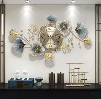 LUXURY LODGE Wall Clocks,Art Simple Wall Clock 3D Metal Large Wall Clock, for Living Room Kitchen Bedroom/37 21" 2 (Awe34)