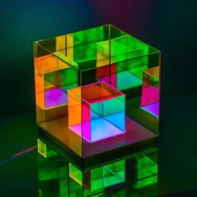 Luxury Tech || 3D Art Cube Acrylic lamp, Decorative Table Lamp, 3 Colour  
