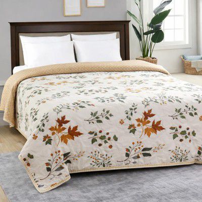 Luxury Ultrasonic Punch AC Comforter Blanket – Quilted Microfiber Floral Pattern (225 x 190 Cm)