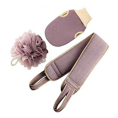 LYDL 3 Pcs Bath Loofah deep exfoliating Gloves skin Back Scrubber Ball sponge for shower body bathing by women men baby